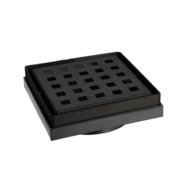 Austworld, monopoly tapware,	
floor grate, DESIGNER FLOOR GRATE SQUARE, matt black