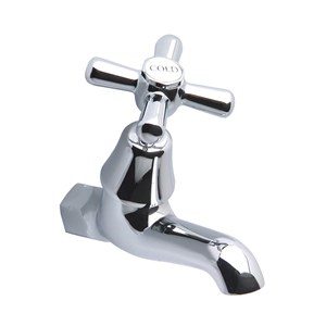 Austworld, monopoly tapware, whitehall easy clean chrome plated FI BIB TAP 45° COLD anti vandal, chrome disc