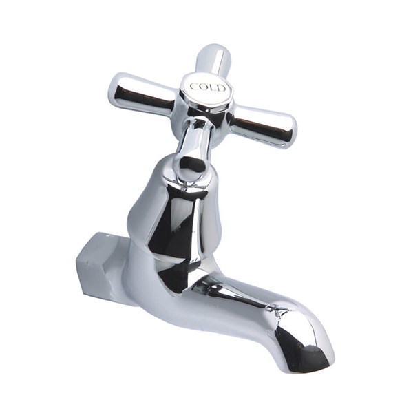 Austworld, monopoly tapware, whitehall easy clean chrome plated FI BIB TAP 45° COLD anti vandal, chrome disc