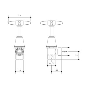 Austworld, monopoly tapware, technical drawing,	
PARK LANE WASHING MACHINE SET , Chrome plated